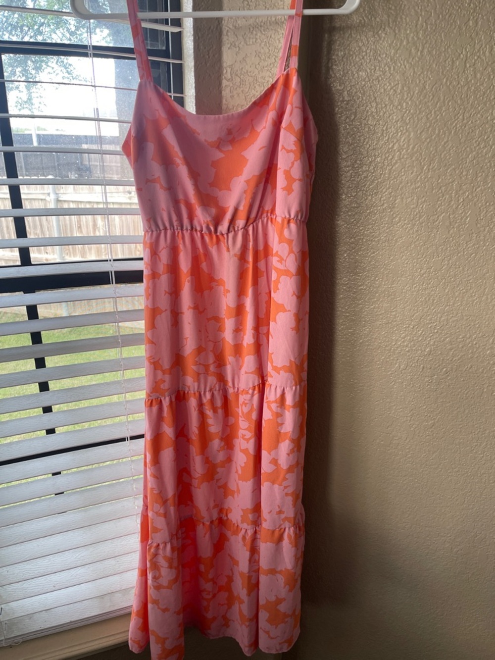 Social Standard by Sanctuary smocked-back maxi dress pink/orange floral  Large